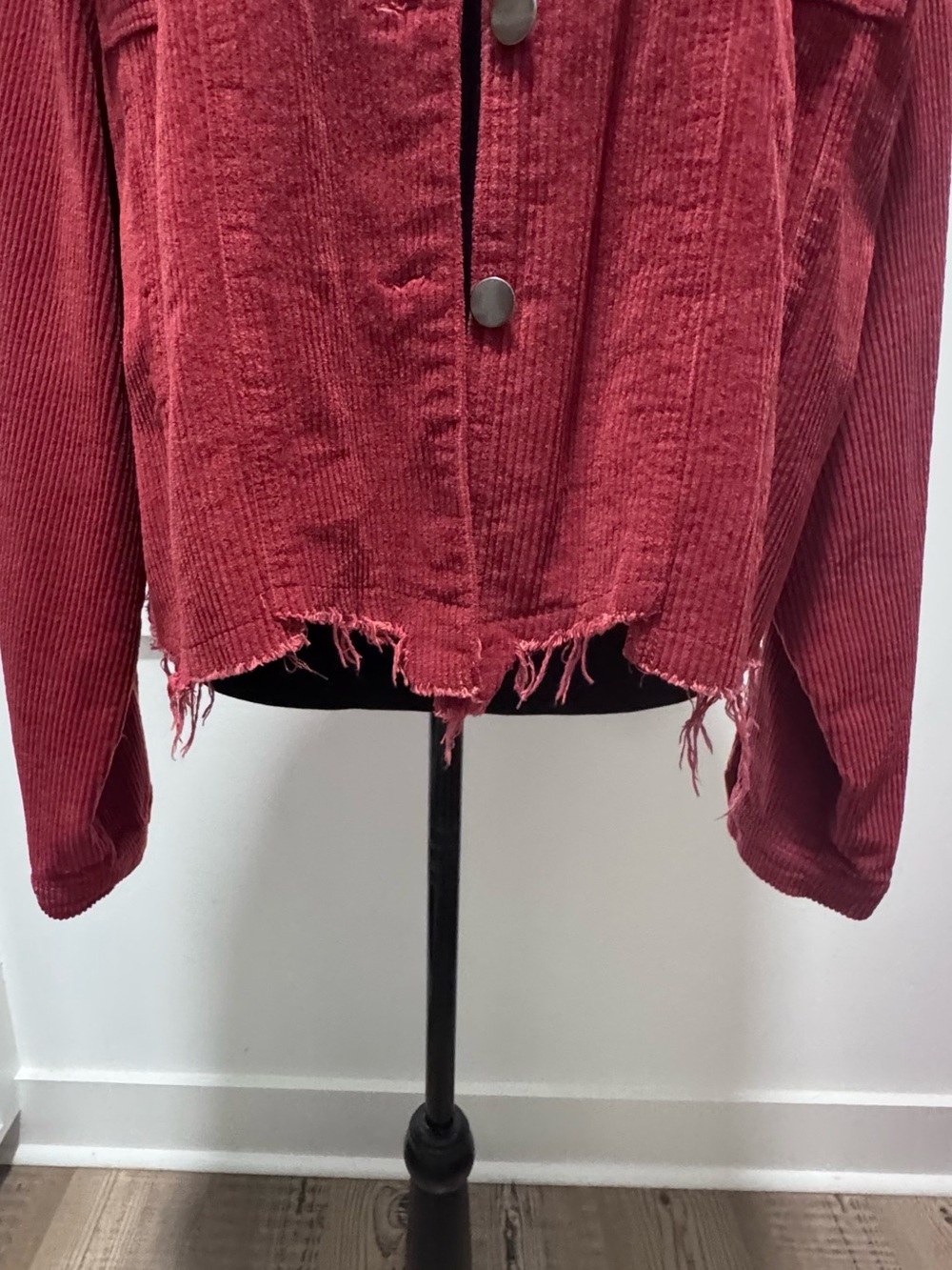 POL Distressed Corduroy Jean Jacket - Rust Color Size Large
